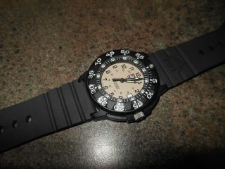Luminox Navy Seal Series 3000 First Issue Swiss Diver Watch Khaki Face Rare