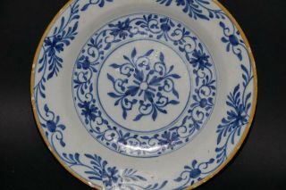 Very Interesting Early Looking Tin Glazed Delft Plate - Very Rare - L@@k