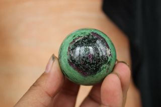 Top 187g Rare Natural Epidote & Ruby (red Ruby Many) Sphere Ball Healing