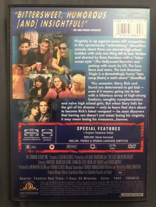 The Last American Virgin DVD 1982 RARE OOP 80s Film Hard To Find 2