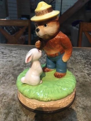 Rare Vintage Smokey The Bear Music Box / Prevent Forest Fires