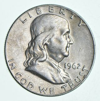Higher Grade - 1962 - D - Rare Franklin Half Dollar 90 Silver Coin 330