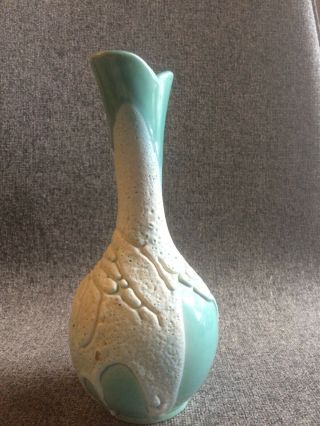 Haeger 4001 Usa Light Blue,  White Textured Vase.  Rare Find