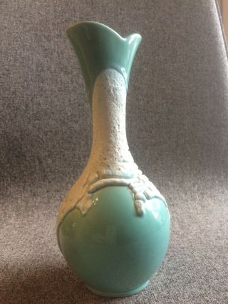 Haeger 4001 USA Light Blue,  White Textured Vase.  Rare Find 4
