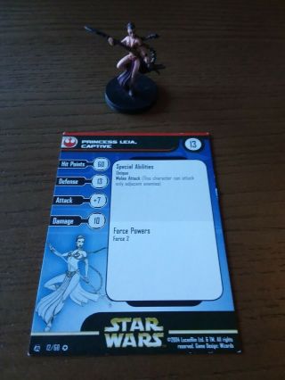 Star Wars Miniatures Game Princess Leia,  Captive 12 Very Rare Rebel Storm
