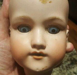 Rare Antique German Bisque Armand Marseille 390 N A8m Doll Head Eyes Teeth Wow