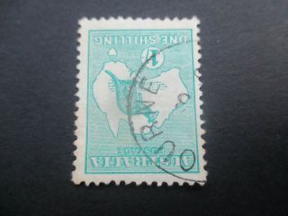 Kangaroo Stamps: 1/ - Green Inverted Watermark 1st Watermark Cto - Rare (d230)