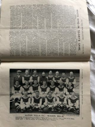 Aston Villa v Arsenal 1933 Rare 3