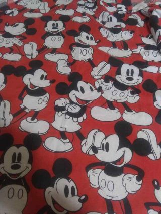 Rare Vintage Disney Mickey Mouse Twin Flat & Fitted Sheets - Fabric