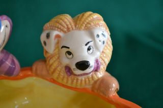 RARE CHESHIRE CAT,  MICKEY MOUSE and 101 DALMATIANS PUMPKIN HALLOWEEN CANDY DISH 4
