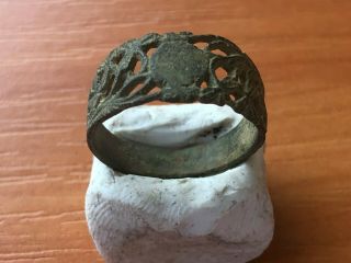Ancient Byzantine Medieval Bronze Ring Circa 600 - 900 Ad Very Rare