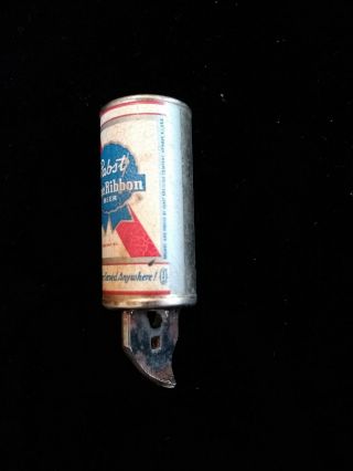 Vintage PABST Blue Ribbon Mini - Can Beer Bottle Opener RARE 2