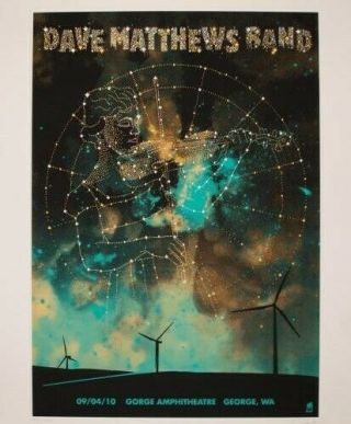 Rare Dave Matthews Band Poster - The Gorge 2010,  Perfect Cond. ,  One Of 1200