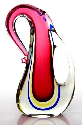 V BIG Rare Murano Sommerso Submerged Art Glass Vase Luigi Onesto / Mandruzzato 2