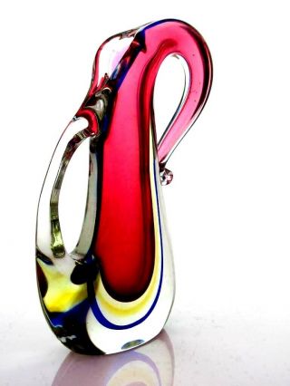 V BIG Rare Murano Sommerso Submerged Art Glass Vase Luigi Onesto / Mandruzzato 5