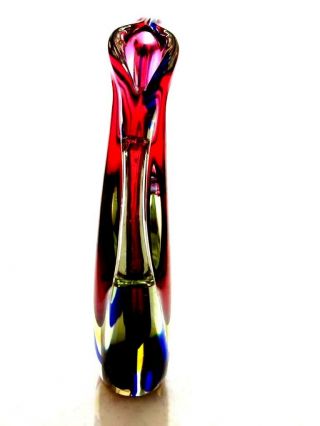 V BIG Rare Murano Sommerso Submerged Art Glass Vase Luigi Onesto / Mandruzzato 7