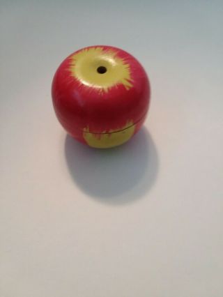 Vintage Miniature Wooden Apple Toy With Wooden Pigs Inside1960 ' s Japan - Rare 2