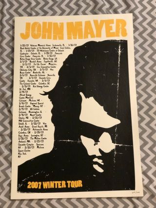 John Mayer Tour Lithograph Poster Collectors Winter 2007 Rare Art /1000 Limited