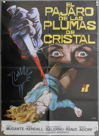 Xs51 The Bird With The Crystal Plumage Dario Argento Rare 1sh Spanish Poster