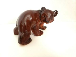 Richard Lindh Finland Ceramic Brown Bear Figurine Rare Marked Porcelain