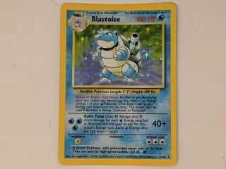 Blastoise Base Set Holo Rare 1999 Pokemon Card 2/102