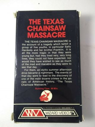 The Texas Chainsaw Massacre Video Box Sleeve Rare - Sleeve only,  no VHS tape 2