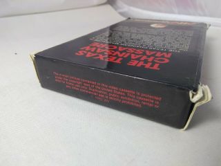 The Texas Chainsaw Massacre Video Box Sleeve Rare - Sleeve only,  no VHS tape 3