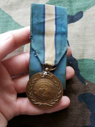 Rare 1950s 1960s Un United Nations Peacekeeping Cyrpus Medal
