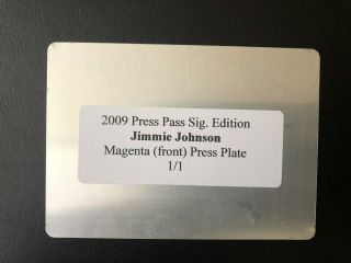 RARE Jimmie Johnson Autographed 1/1 Press Plate (Magenta) 2009 Press Pass SE 2