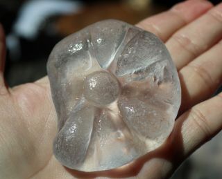 HUGE,  SNOW WHITE FLORAL SEAGLASS TOPPER 3.  8 OUNCES WOW,  RARE 2