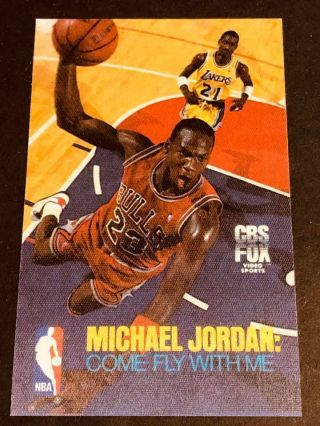 1989 Michael Jordan Cbs/fox Come Fly With Me Rare Blank Back Vhs Nba Card