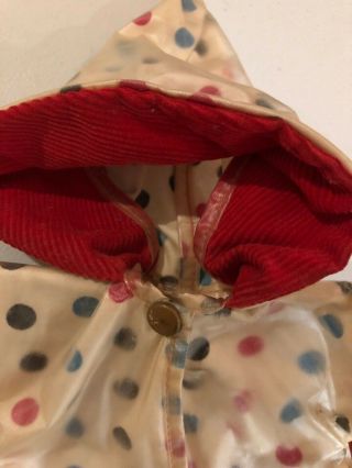 RARE Vintage Doll Polka dot Rain Coat SHIRLEY TEMPLE DOLL 2