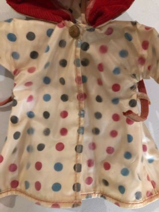 RARE Vintage Doll Polka dot Rain Coat SHIRLEY TEMPLE DOLL 3