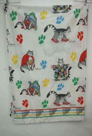 Rare Vintage B.  Kliban Cat Red Sneakers Twin Size Flat Bed Sheets