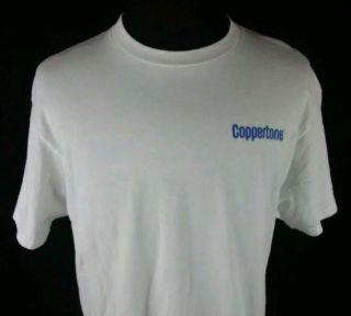 Coppertone Adult Large White T Shirt Rare Delta Cotton Retro Vintage 1990s Tee