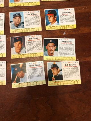 27 Diff 1963,  1962,  1961 Post Cereal Baseball Cards Wynn Shaw Higher Grade (rare) 3