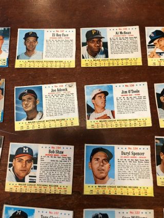 27 Diff 1963,  1962,  1961 Post Cereal Baseball Cards Wynn Shaw Higher Grade (rare) 4