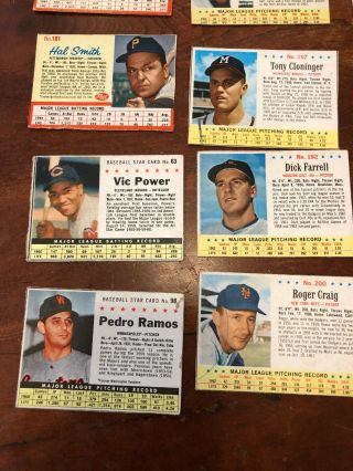 27 Diff 1963,  1962,  1961 Post Cereal Baseball Cards Wynn Shaw Higher Grade (rare) 6
