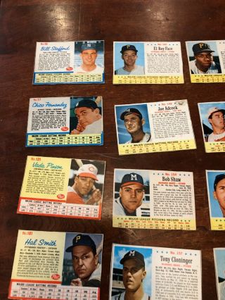 27 Diff 1963,  1962,  1961 Post Cereal Baseball Cards Wynn Shaw Higher Grade (rare) 7