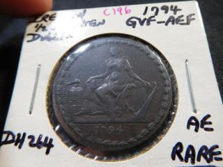 C196 Ireland Dublin 1794 Camac Kyan & Camac Conder 1/2 Penny D&h - 264 Rare