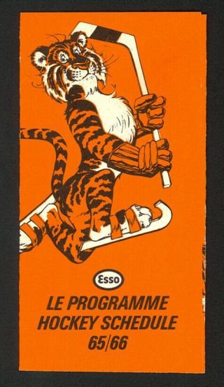 Rare 1965 - 66 Esso Imperial Oil Official Nhl Hockey Pocket Schedule -