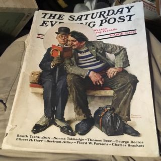1927 Norman Rockwell Saturday Evening Post Cover Illustration Rare