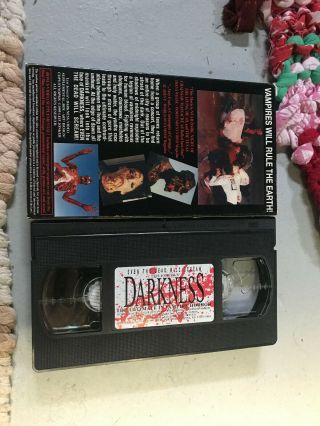 DARKNESS FLIM THREAT HORROR SOV SLASHER RARE OOP VHS BIG BOX SLIP 2