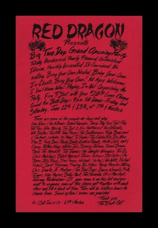 1987 Rare Grand Opening Tim Buk 3 Concert Poster Black Cat Club In Austin Texas