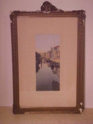 Rare 1914 Wallace Nutting Venice Italy Canal Scene Hand Colored Photo