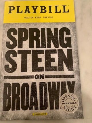 Rare: Bruce Springsteen: Springsteen On Broadway Official Opening Night Playbill
