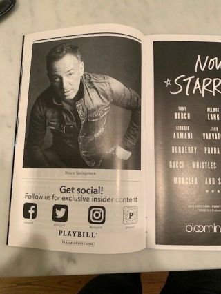 RARE: BRUCE SPRINGSTEEN: SPRINGSTEEN ON BROADWAY OFFICIAL OPENING NIGHT PLAYBILL 5