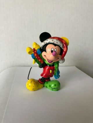 Disney Romero Britto Christmas Mickey Mouse Rare 3.  5 "