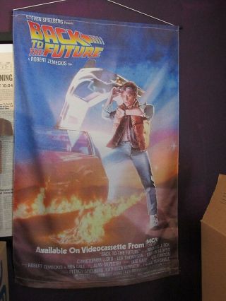Back To The Future silk like poster old video store promo rare. 2