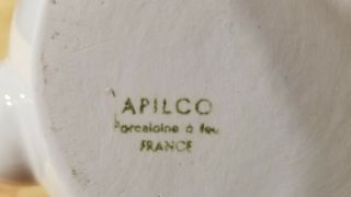 Apilco France Rare 4 Piece Vintage Porcelain Stacking Teapot White 6